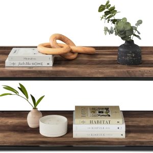 Best Choice Products 44in 2-Tier Rectangular Tray Top Coffee Table, Recessed Accent Furniture for Home w/Metal Frame, Shelf - Brown